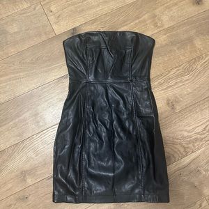 Black leather dress